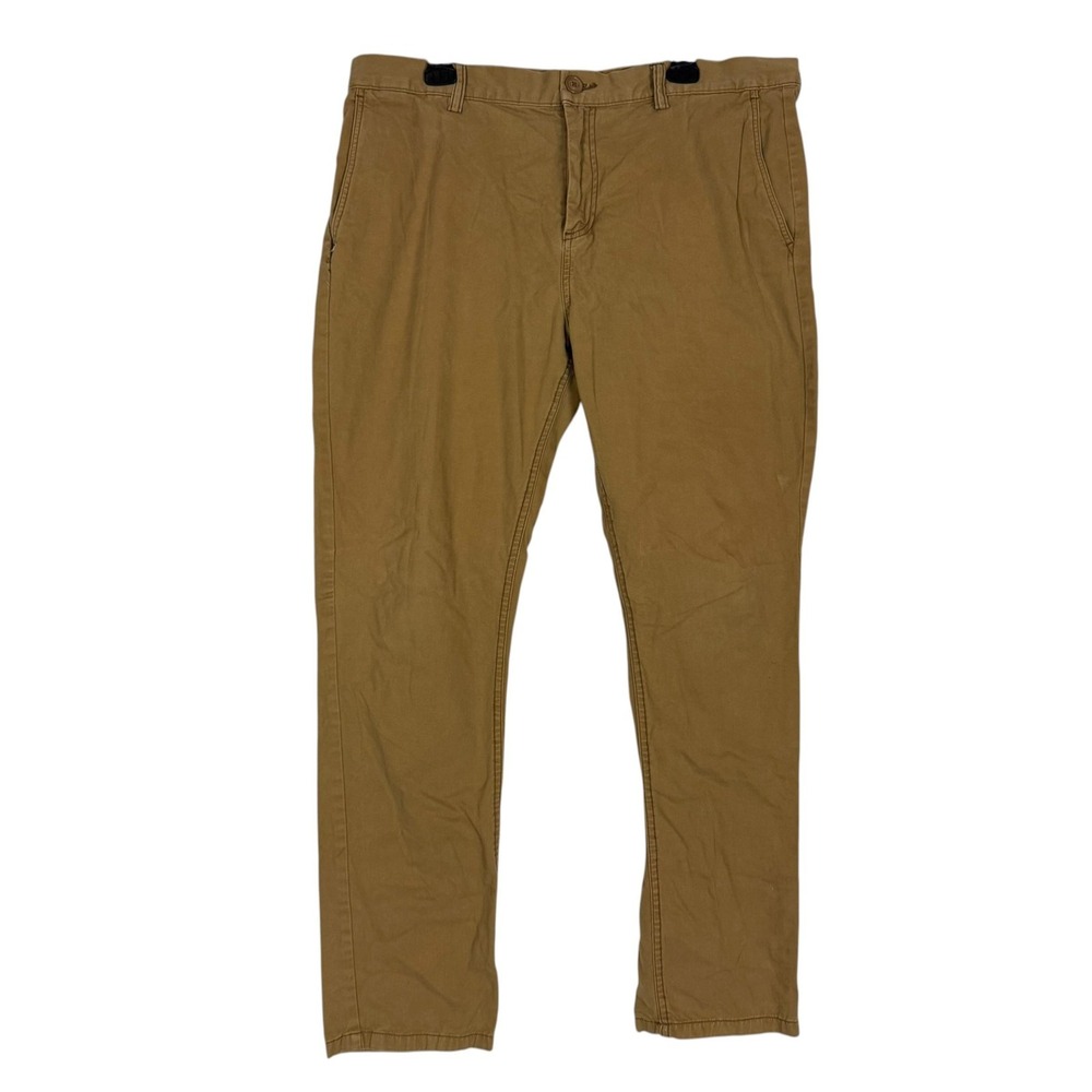 Old Navy Pants Mens 38x32 Brown Slim Cotton Chino Canvas Casual Tapered Everyday